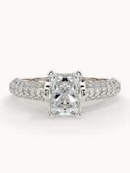 Valanova - White Gold Sterling Silver and Certified Lab Grown Diamond 1.37Cts Ring