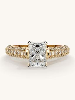 Valanova - Gold Sterling Silver and Certified Lab Grown Diamond 1.37Cts Ring