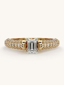 Valanova - Gold Sterling Silver and Certified Lab Grown Diamond 0.87Cts Ring