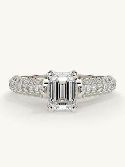 Valanova - White Gold Sterling Silver and Certified Lab Grown Diamond 1.37Cts Ring