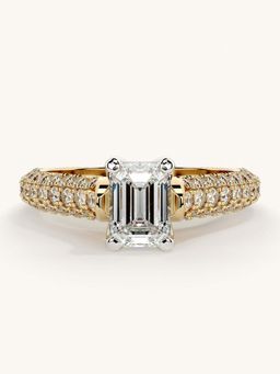 Valanova - Gold Sterling Silver and Certified Lab Grown Diamond 1.37Cts Ring