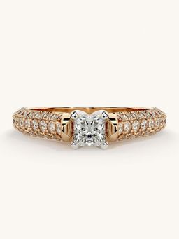Valanova - Rose Gold Sterling Silver and Certified Lab Grown Diamond 0.87Cts Ring