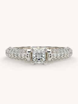 Valanova - White Gold Sterling Silver and Certified Lab Grown Diamond 0.87Cts Ring