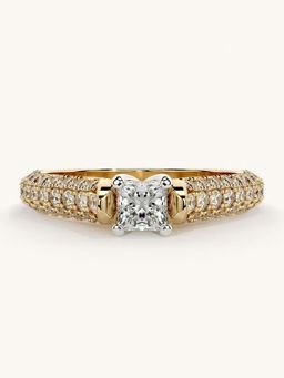 Valanova - Gold Sterling Silver and Certified Lab Grown Diamond 0.87Cts Ring