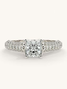 Valanova - White Gold Sterling Silver and Certified Lab Grown Diamond 1.37Cts Ring
