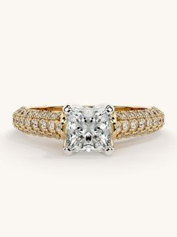 Valanova - Gold Sterling Silver and Certified Lab Grown Diamond 1.37Cts Ring