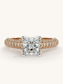 Valanova - Rose Gold Sterling Silver and Certified Lab Grown Diamond 1.62Cts Ring