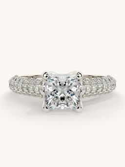 Valanova - White Gold Sterling Silver and Certified Lab Grown Diamond 1.62Cts Ring