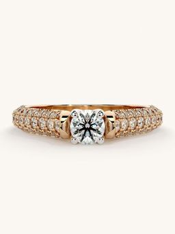 Valanova - Rose Gold Sterling Silver and Certified Lab Grown Diamond 0.87Cts Ring