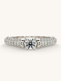 Valanova - White Gold Sterling Silver and Certified Lab Grown Diamond 0.87Cts Ring