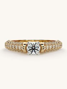 Valanova - Gold Sterling Silver and Certified Lab Grown Diamond 0.87Cts Ring