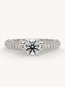 Valanova - White Gold Sterling Silver and Certified Lab Grown Diamond 1.12Cts Ring