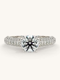 Valanova - White Gold Sterling Silver and Certified Lab Grown Diamond 1.37Cts Ring