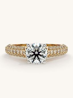 Valanova - Gold Sterling Silver and Certified Lab Grown Diamond 1.37Cts Ring