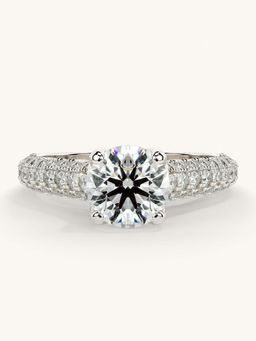 Valanova - White Gold Sterling Silver and Certified Lab Grown Diamond 1.62Cts Ring