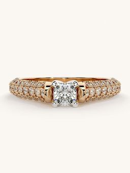 Valanova - Rose Gold Sterling Silver and Certified Lab Grown Diamond 0.87Cts Ring