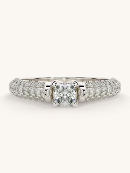 Valanova - White Gold Sterling Silver and Certified Lab Grown Diamond 0.87Cts Ring