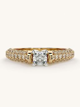 Valanova - Gold Sterling Silver and Certified Lab Grown Diamond 0.87Cts Ring
