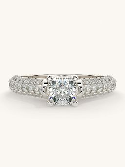 Valanova - White Gold Sterling Silver and Certified Lab Grown Diamond 1.12Cts Ring