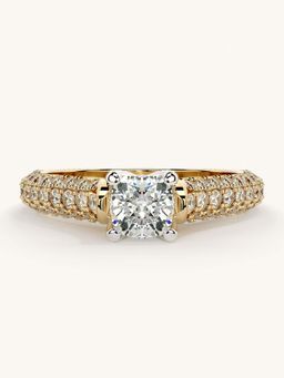 Valanova - Gold Sterling Silver and Certified Lab Grown Diamond 1.12Cts Ring