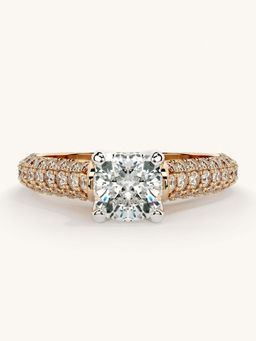 Valanova - Rose Gold Sterling Silver and Certified Lab Grown Diamond 1.37Cts Ring