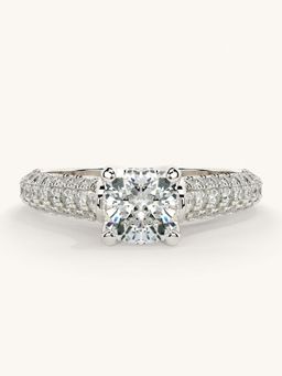 Valanova - White Gold Sterling Silver and Certified Lab Grown Diamond 1.37Cts Ring