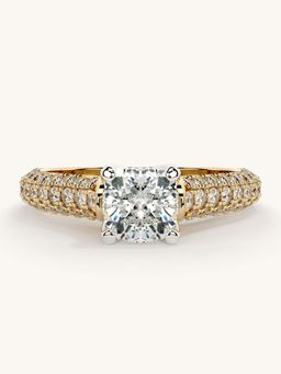 Valanova - Gold Sterling Silver and Certified Lab Grown Diamond 1.37Cts Ring