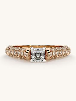Valanova - Rose Gold Sterling Silver and Certified Lab Grown Diamond 0.87Cts Ring
