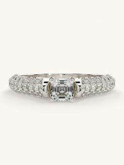 Valanova - White Gold Sterling Silver and Certified Lab Grown Diamond 0.87Cts Ring