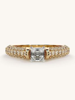 Valanova - Gold Sterling Silver and Certified Lab Grown Diamond 0.87Cts Ring
