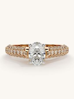 Valanova - Rose Gold Sterling Silver and Certified Lab Grown Diamond 1.12Cts Ring