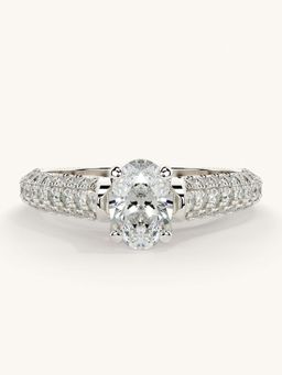 Valanova - White Gold Sterling Silver and Certified Lab Grown Diamond 1.12Cts Ring