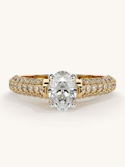 Valanova - Gold Sterling Silver and Certified Lab Grown Diamond 1.12Cts Ring