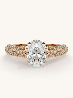 Valanova - Rose Gold Sterling Silver and Certified Lab Grown Diamond 1.37Cts Ring