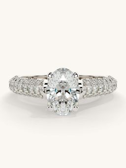 Valanova - White Gold Sterling Silver and Certified Lab Grown Diamond 1.37Cts Ring