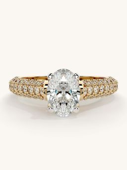 Valanova - Gold Sterling Silver and Certified Lab Grown Diamond 1.37Cts Ring