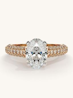 Valanova - Rose Gold Sterling Silver and Certified Lab Grown Diamond 1.62Cts Ring