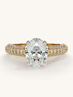 Valanova - Gold Sterling Silver and Certified Lab Grown Diamond 1.62Cts Ring