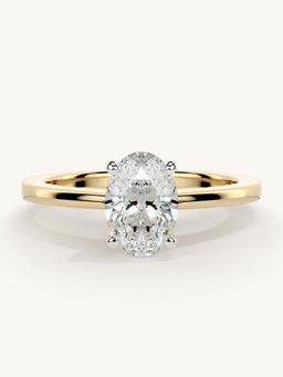 Valanova - Gold Sterling Silver and Certified Lab Grown Diamond 0.75Cts Ring