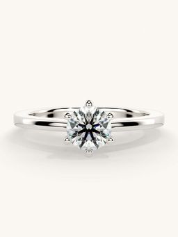 Valanova - White Gold Sterling Silver and Certified Lab Grown Diamond 0.50Cts Ring