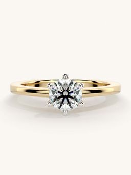 Valanova - Gold Sterling Silver and Certified Lab Grown Diamond 0.50Cts Ring