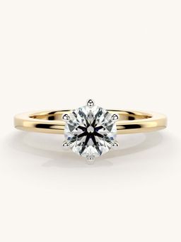Valanova - Gold Sterling Silver and Certified Lab Grown Diamond 0.75Cts Ring
