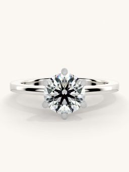 Valanova - White Gold Sterling Silver and Certified Lab Grown Diamond 1.00Cts Ring