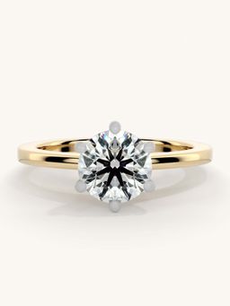 Valanova - Gold Sterling Silver and Certified Lab Grown Diamond 1.00Cts Ring