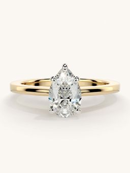 Valanova - Gold Sterling Silver and Certified Lab Grown Diamond 0.75Cts Ring
