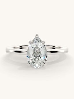 Valanova - White Gold Sterling Silver and Certified Lab Grown Diamond 1.00Cts Ring