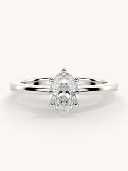 Valanova - White Gold Sterling Silver and Certified Lab Grown Diamond 0.50Cts Ring