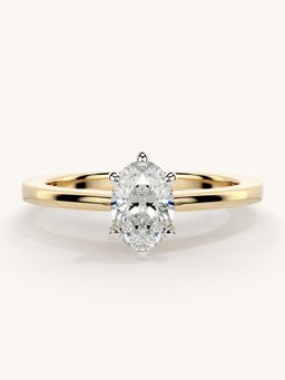 Valanova - Gold Sterling Silver and Certified Lab Grown Diamond 0.50Cts Ring