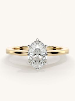 Valanova - Gold Sterling Silver and Certified Lab Grown Diamond 0.75Cts Ring