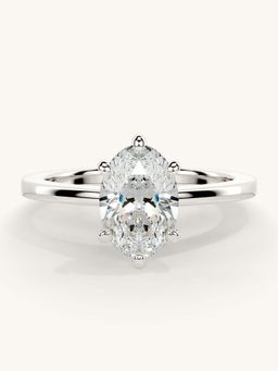 Valanova - White Gold Sterling Silver and Certified Lab Grown Diamond 1.00Cts Ring